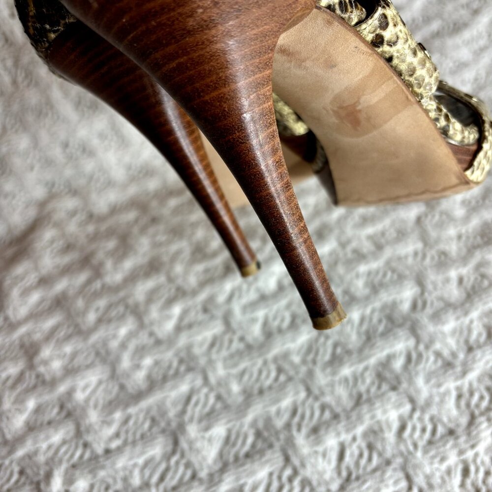 Python Heels Stuart Weitzman Snake Leather Studde… - image 8